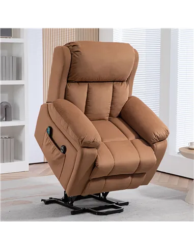 HOMCOM Power Lift Riser and Recliner Chair with Vibration Massage, Heat, Brown 713-167V70BN