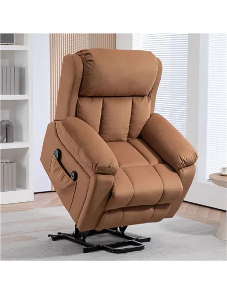 HOMCOM Power Lift Riser and Recliner Chair with Vibration Massage, Heat, Brown 713-167V70BN