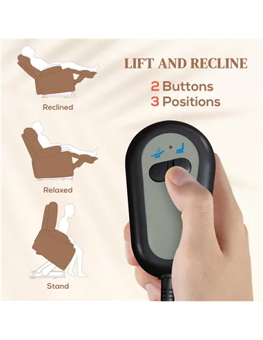 HOMCOM Power Lift Riser and Recliner Chair with Vibration Massage, Heat, Brown 713-167V70BN