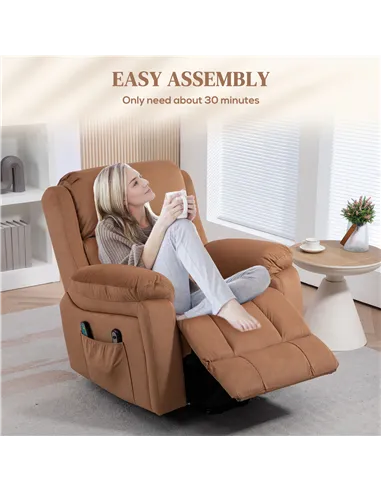 HOMCOM Power Lift Riser and Recliner Chair with Vibration Massage, Heat, Brown 713-167V70BN