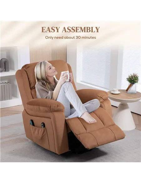 HOMCOM Power Lift Riser and Recliner Chair with Vibration Massage, Heat, Brown 713-167V70BN