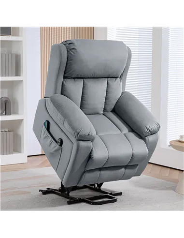 HOMCOM Power Lift Riser and Recliner Chair with Vibration Massage, Heat, Grey 713-167V70GY