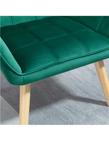 HOMCOM Set of 2 Armchair Accent Chair, Vanity Chair, Green 833-P061