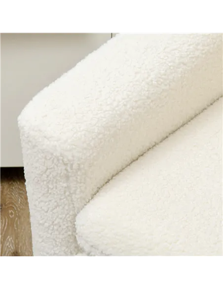 HOMCOM Modern Armchair, Upholstered Accent Chair, Cream White 83B-010V70CW