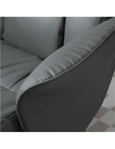 HOMCOM Swivel Recliner Chair with Footstool, PU Leather Armchair, Grey 833-694V72GY