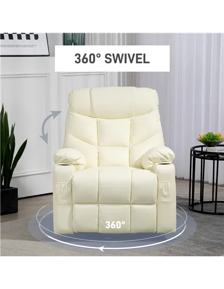 HOMCOM Manual Reclining Chair, Recliner Armchair, 86x93x102cm, Cream 839-638V70CW