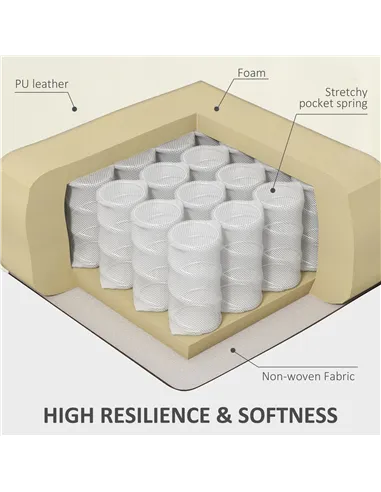 HOMCOM Manual Reclining Chair, Recliner Armchair, 86x93x102cm, Cream 839-638V70CW