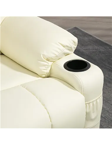 HOMCOM Manual Reclining Chair, Recliner Armchair, 86x93x102cm, Cream 839-638V70CW