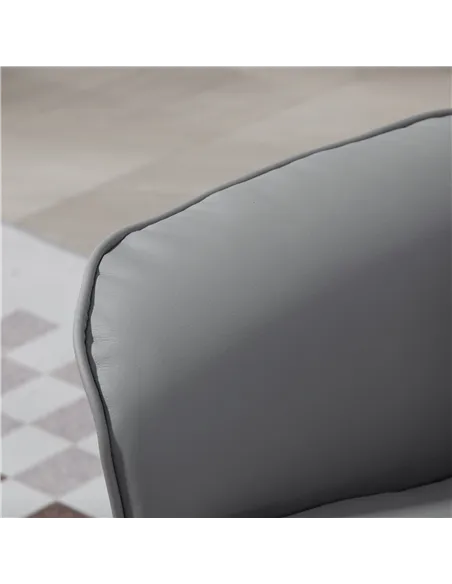 HOMCOM Swivel Recliner Chair with Footstool, PU Leather Armchair, Light Grey 833-694V72LG