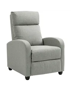 HOMCOM 135° Push Back Recliner Armchair, with Footrest - Grey