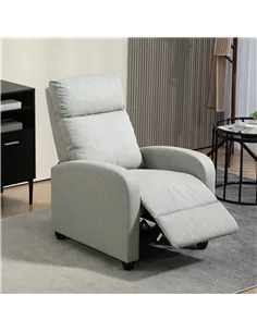HOMCOM 135° Push Back Recliner Armchair, with Footrest - Grey 2