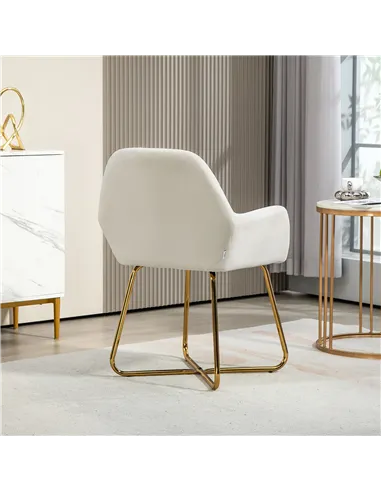 HOMCOM Modern Arm Chair Upholstered Accent Chair, Cream White 839-128V72CW