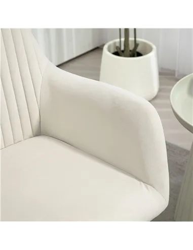 HOMCOM Modern Arm Chair Upholstered Accent Chair, Cream White 839-128V72CW
