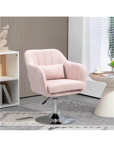 HOMCOM Arm Chairs, Accent Chair, Contemporary Vanity Armchair Pink 833-757V71PK