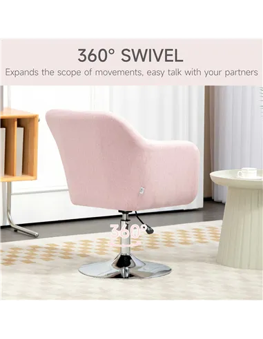 HOMCOM Arm Chairs, Accent Chair, Contemporary Vanity Armchair Pink 833-757V71PK