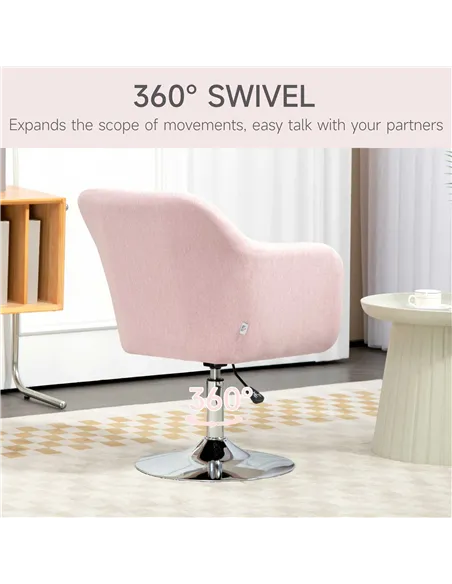 HOMCOM Arm Chairs, Accent Chair, Contemporary Vanity Armchair Pink 833-757V71PK