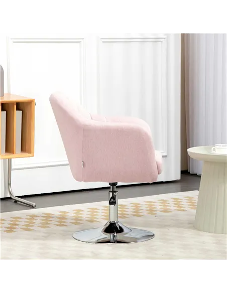 HOMCOM Arm Chairs, Accent Chair, Contemporary Vanity Armchair Pink 833-757V71PK