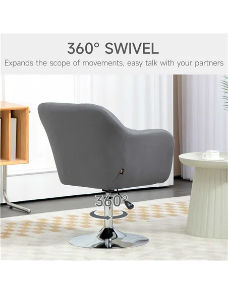 HOMCOM Arm Chairs Accent Chair, Contemporary Vanity Armchair, Grey 833-757V73CG