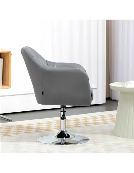 HOMCOM Arm Chairs Accent Chair, Contemporary Vanity Armchair, Grey 833-757V73CG