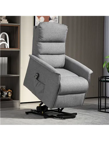 HOMCOM Electric Power Lift Recliner Chair with Spring Pack Seat, Grey 713-042V70GY