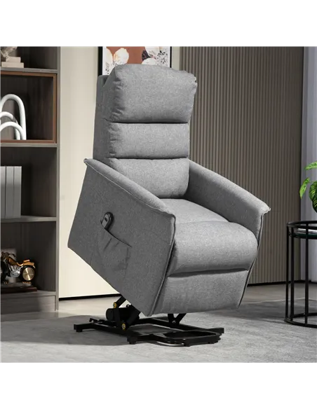 HOMCOM Electric Power Lift Recliner Chair with Spring Pack Seat, Grey 713-042V70GY