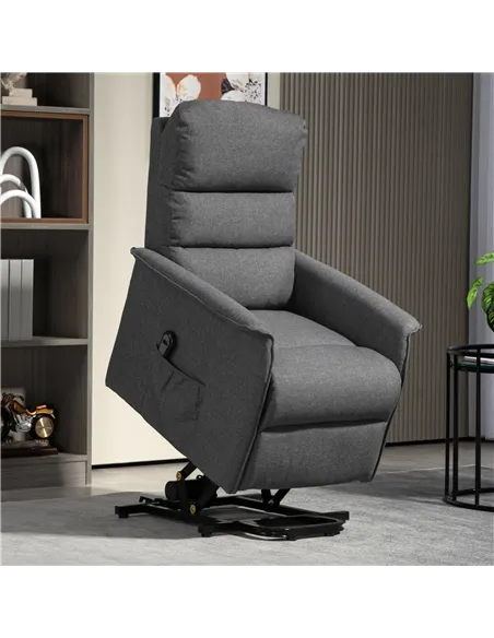 HOMCOM Electric Power Lift Recliner Chair with Spring Pack Seat, Dark Grey 713-042V70CG
