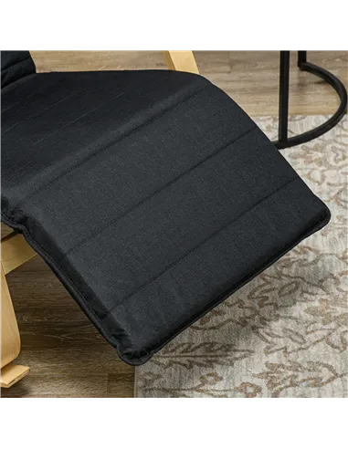 HOMCOM Rocking Lounge Chair Recliner, Black 833-131V70BK