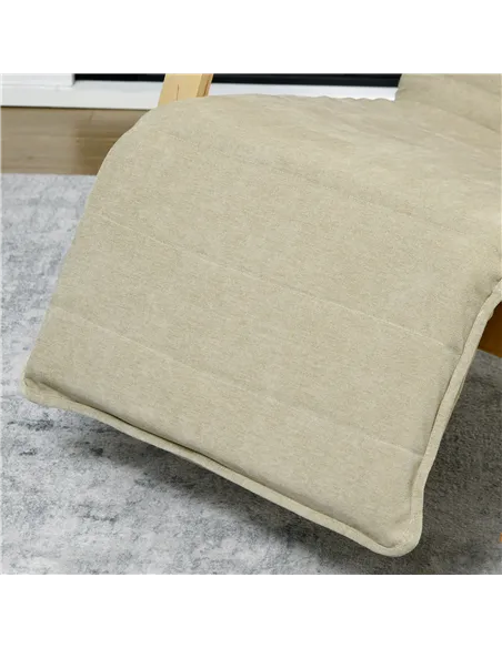 HOMCOM Rocking Lounge Chair Recliner, Cream White 833-131V71CW