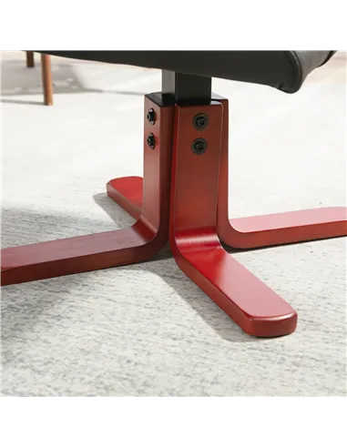 HOMCOM Faux Microfibre Leather Manual Recliner and Footstool Set - Black 83B-034V70BK