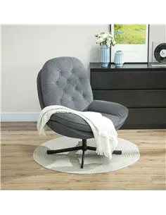 HOMCOM Relaxed Swivel Armchair - Grey 2