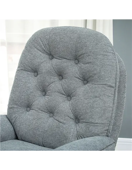 HOMCOM Armchair with 360 Degree Swivel and Wide Padded Seat, Grey 83B-043V70GY