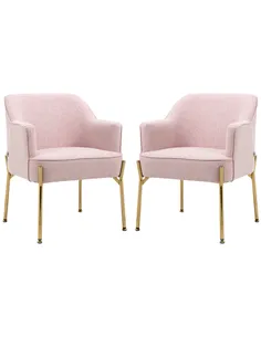 HOMCOM Accent Chair, Living Room Armchair, Vanity Chair with Gold Plating Metal Legs and Soft Padded Seat for Bedroom and Café, 