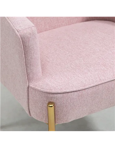 HOMCOM Luxe Pink Accent Chair Set with Gold Legs 839-P042