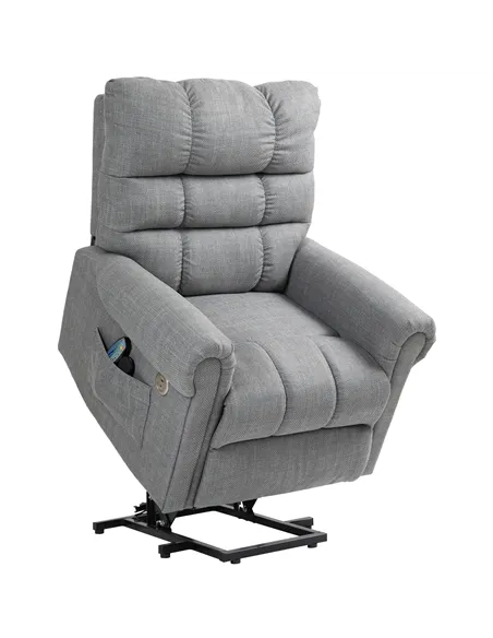 HOMCOM Rise and Recline Electric Massage Armchair - Grey