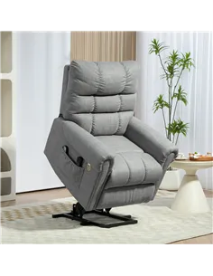 HOMCOM Rise and Recline Electric Massage Armchair - Grey 2