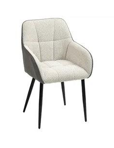 HOMCOM Accent Chair with Foot Pads, Upholstered Armchair with Chenille Fabric Front and PU Back, Occasional Chair for Living Roo