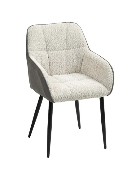 HOMCOM Accent Chair with Foot Pads, Upholstered Armchair with Chenille Fabric Front and PU Back, Occasional Chair for Living Roo