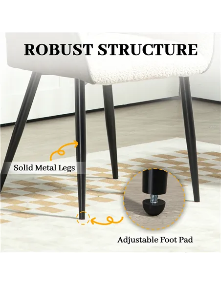 HOMCOM Accent Chair with Foot Pads, Upholstered Armchair, Cream White 83B-046V70CW