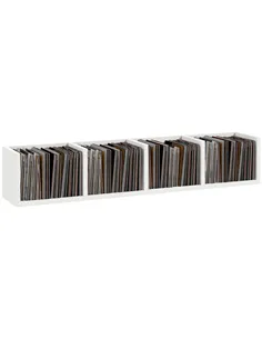 HOMCOM Wall Mount 84 CD / 56 DVD/Blu-ray/ Media Storage Rack 4 Cubes Wooden Shelf Organizer Unit Bookcase Display (White)