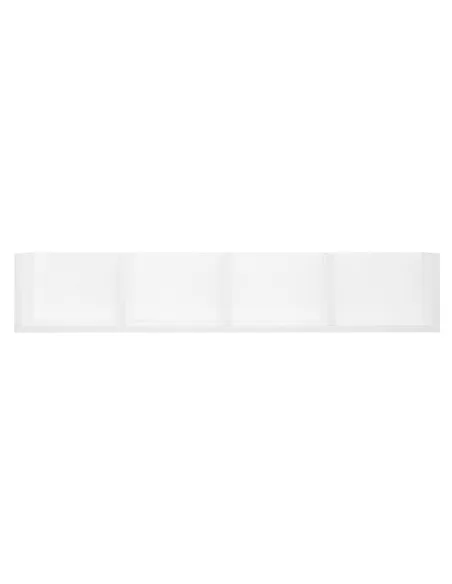 HOMCOM Wall Mount 84 CD / 56 DVD/Blu-ray/ Media Storage Rack 4 Cubes Wooden Shelf Organizer Unit Bookcase Display (White)