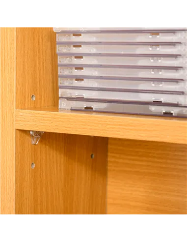 HOMCOM CD Storage Unit with Adjustable Shelves, 89 x 130.5 cm, Beech Wood Finish