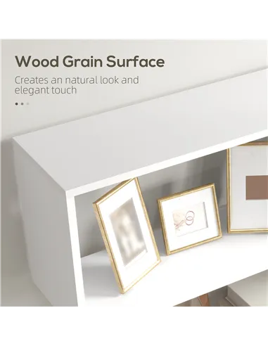 HOMCOM Bookcase, 6 Tier Shelf S Shaped Bookshelf, Storage Unit, Display Shelf for Living Room, Bedroom, Home Office, Plant, Whit