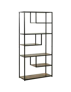 HOMCOM 6 Tier Bookcase, Industrial Tall Shelf Unit with Steel Frame for Home Office, Study, Living Room, Hallway, 82 x 33.5 x 17