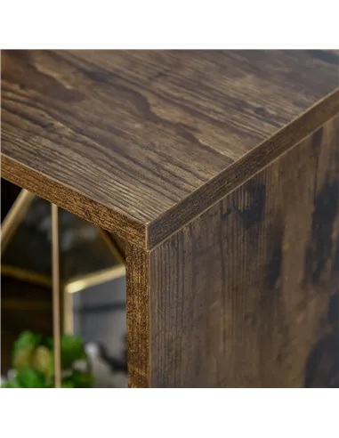 HOMCOM Six-Cube Bookcase - Rustic Brown Wood Effect