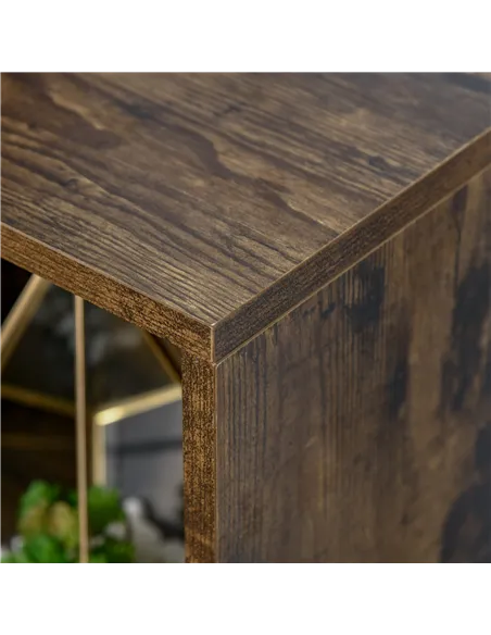 HOMCOM Six-Cube Bookcase - Rustic Brown Wood Effect
