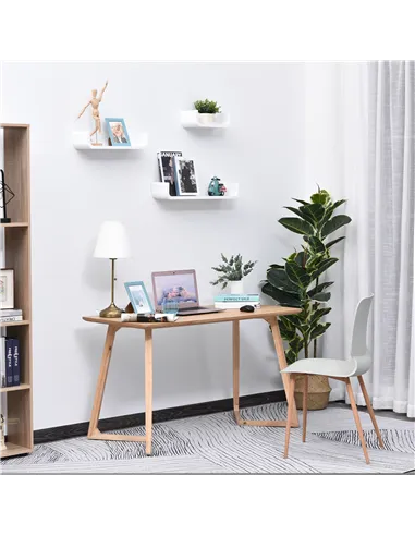 HOMCOM Floating Shelves, Set of 3 Wall Shelf, Shelves for Wall Invisible Mounting, Bedroom Living Room, White