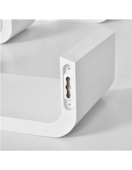 HOMCOM Floating Shelves, Set of 3 Wall Shelf, Shelves for Wall Invisible Mounting, Bedroom Living Room, White
