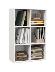 HOMCOM Six-Cube Bookcase - White Wood Effect