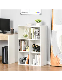 HOMCOM Six-Cube Bookcase - White Wood Effect 2