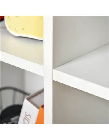 HOMCOM Six-Cube Bookcase - White Wood Effect